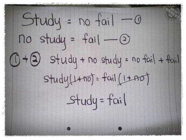 Study = fail