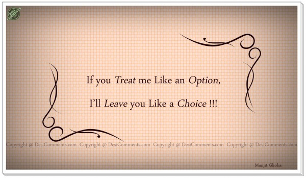 Option and Choice...