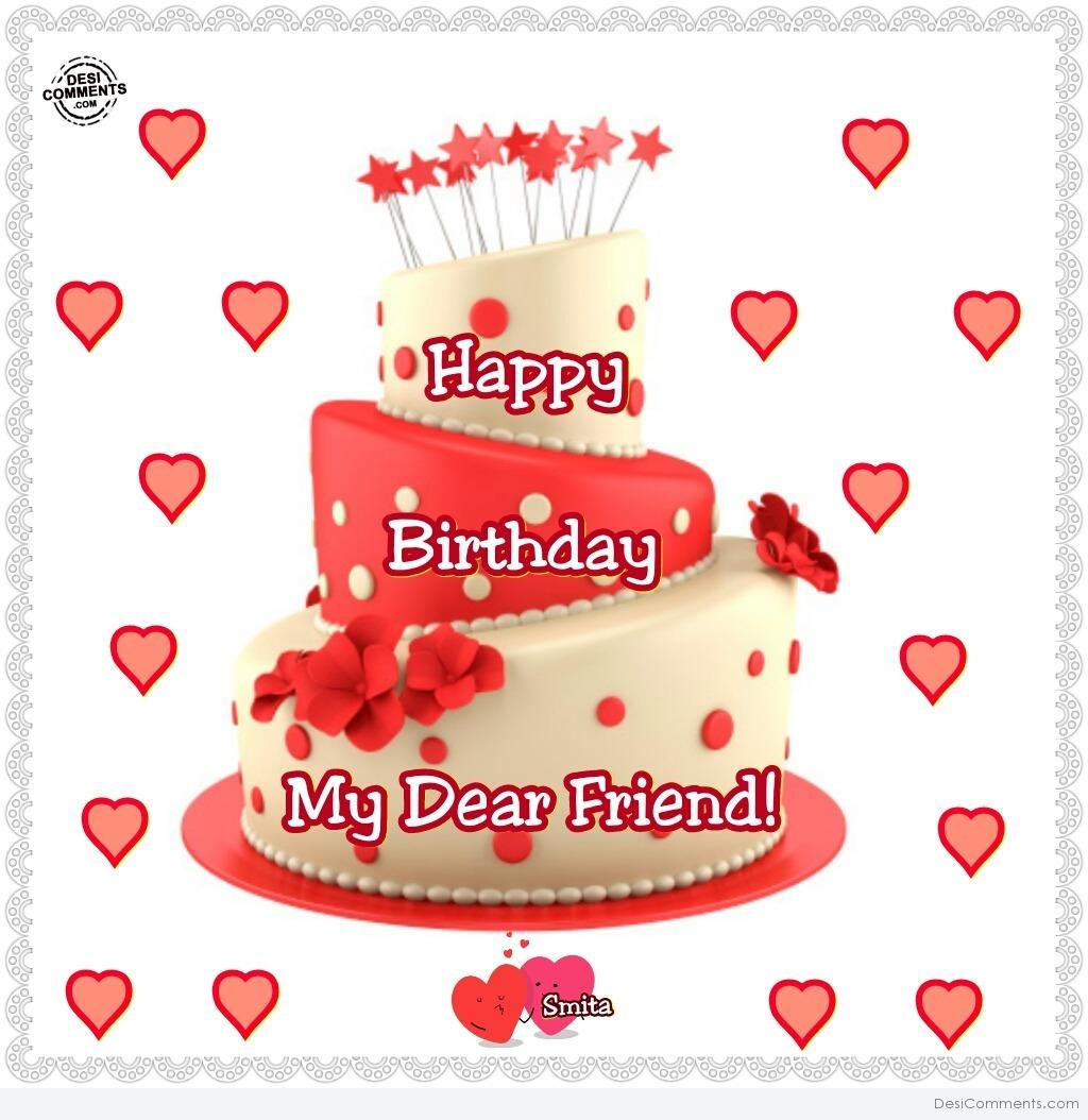 Birthday Cake for Dear Friend Stock Image - Image of birthday, torte:  221184879