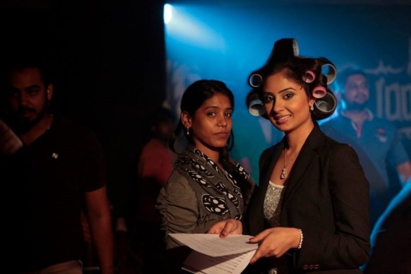 Bhanushree Mehra With Her Hair Dresser