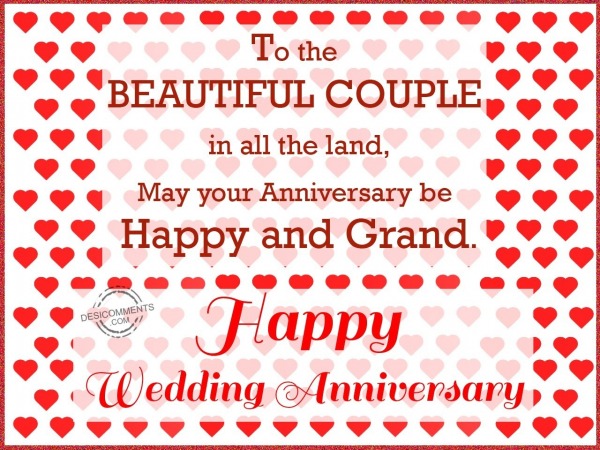 Happy Wedding Anniversary to the beautiful couple - DesiComments.com
