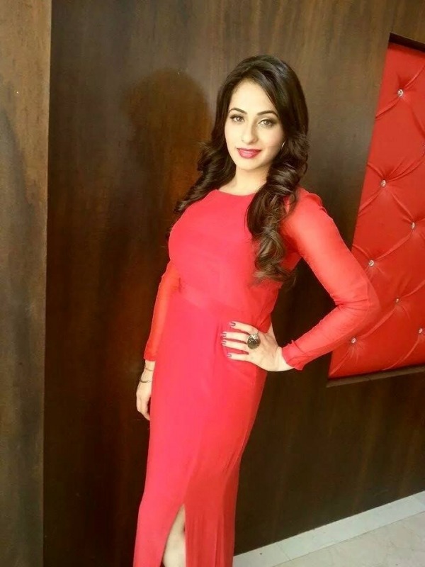 Keeya Khanna Looking Sweet In Red Dress