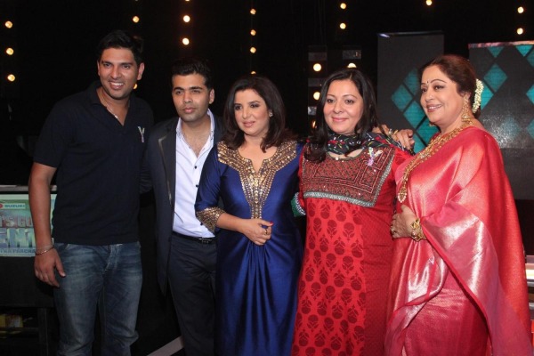 Kirron Kher,Shabnam,Farah,Karan And Yuvraj