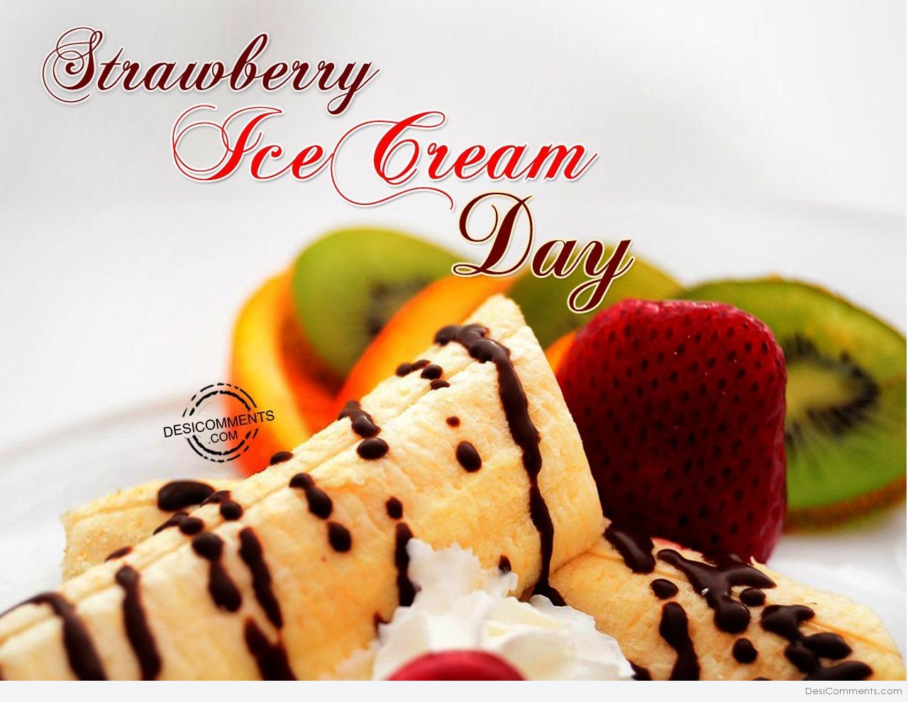 Strawberry Ice Cream Day - DesiComments.com