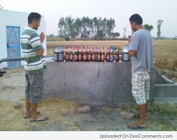 Punjabi Boys Worshiping Bear