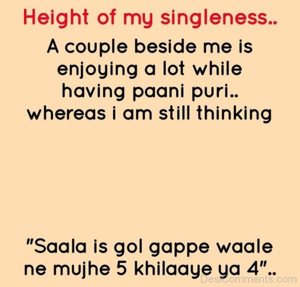 Height Of My Singleness