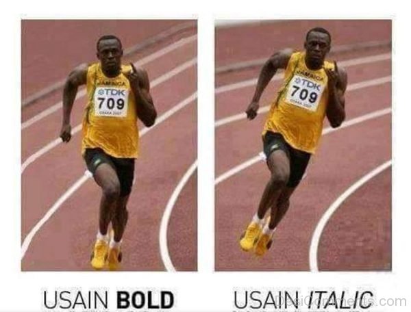 Usain Bold Vs Usain Italic