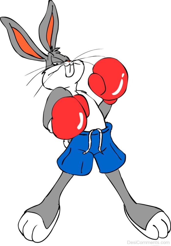 Bugs Bunny Wearing Boxing Gloves - DesiComments.com
