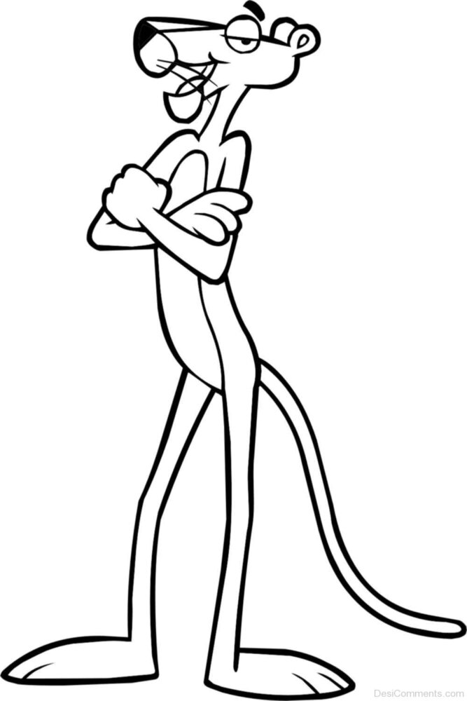 Pink Panther Hello colouring image