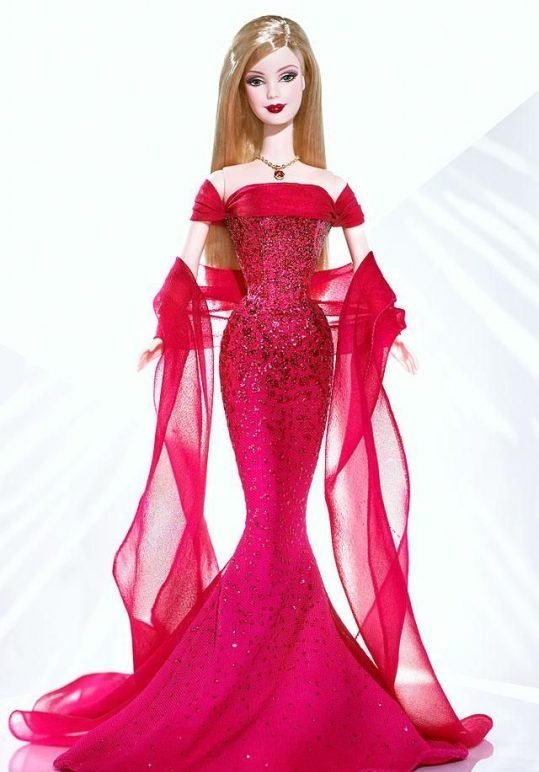 barbie doll in red dress