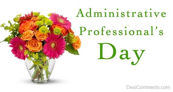 Happy Administrative Professionals Day Wish With Flowers