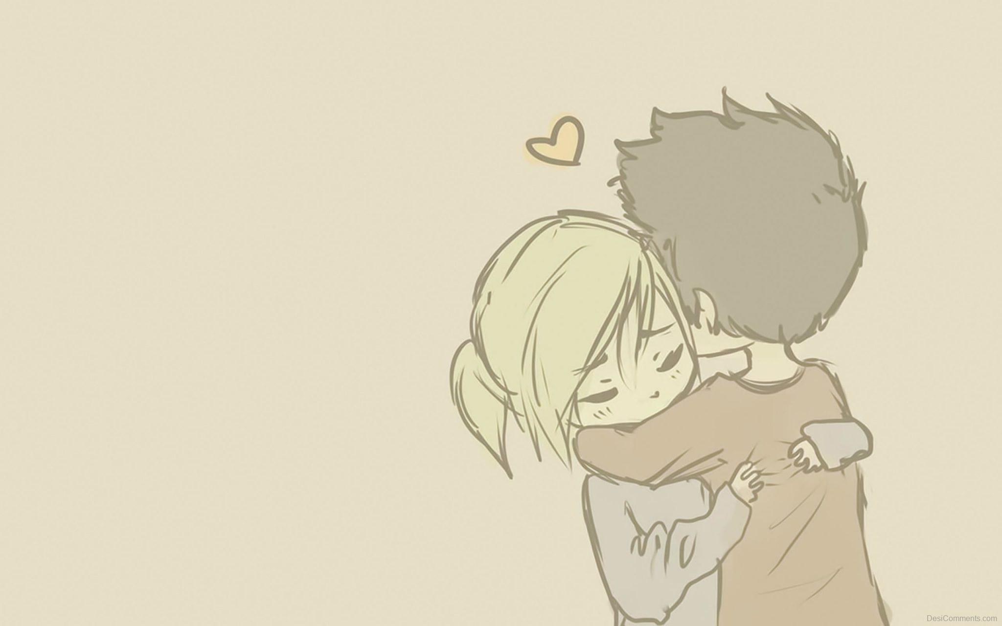 Cute Animated Couple Hugging - DesiComments.com