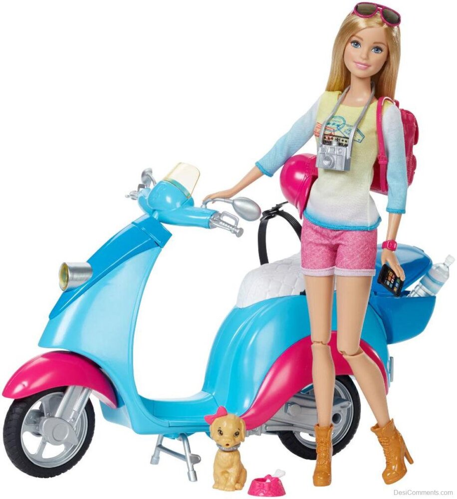 Barbie With Scooter - DesiComments.com