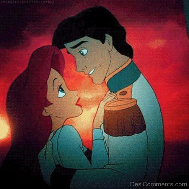 princess ariel and prince eric kissing