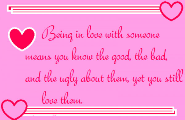 Being In Love With Someone Means You Know The Good