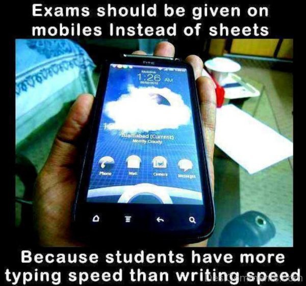 Exams Should Be Given On Mobiles