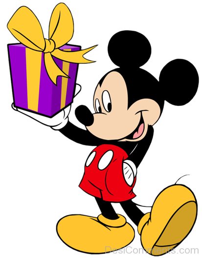 Image Of Micky Mouse With  Gift