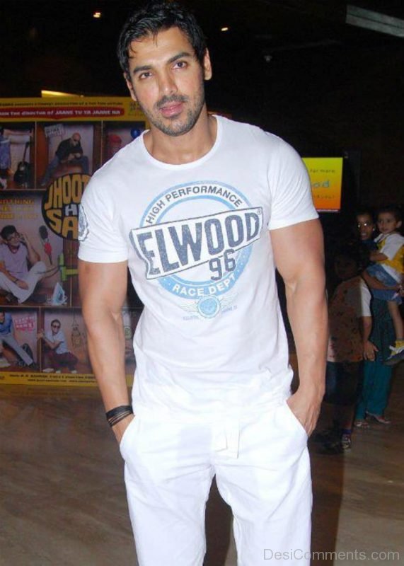 John Abraham In White T-Shirt