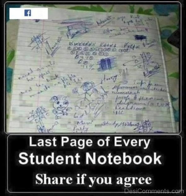 Last Page Of Every Student Notebook