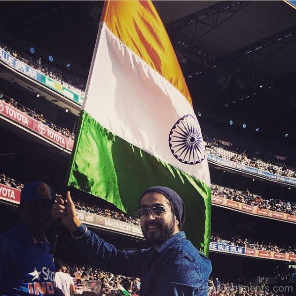 Manjot Singh Holding Indian Flag