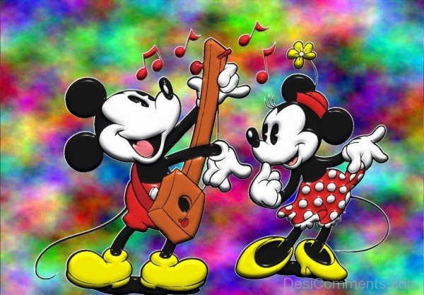 Micky Playing Guitar With Minnie