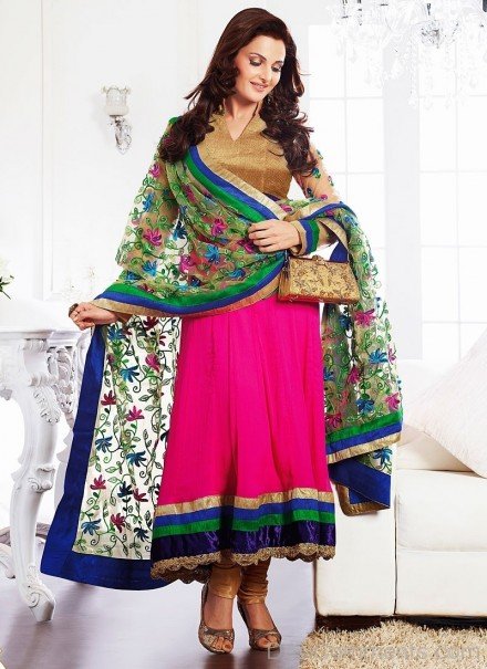 Monica Bedi In Pink Designer Suit