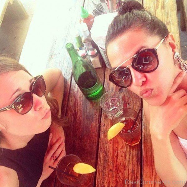 Neha Dhupia With Her Friend