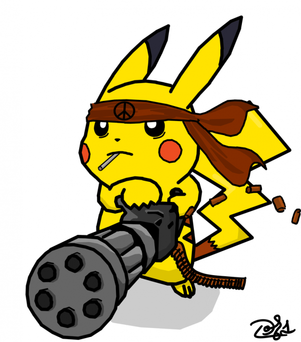 Pikachu With Machine Gun