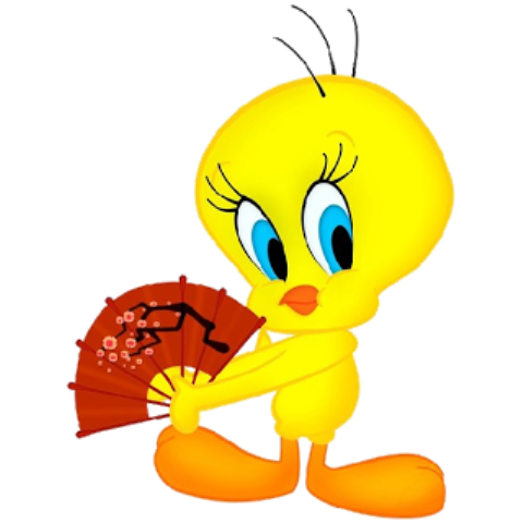 Tweety Holding Chinese Fan