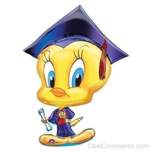 Tweety Holding Diploma