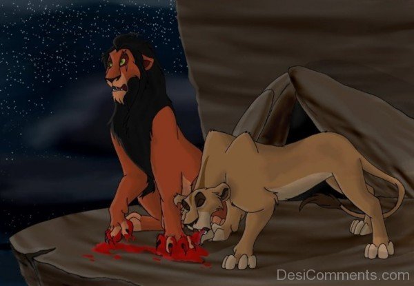 Zira Licking Scar's Blood-DESI7821