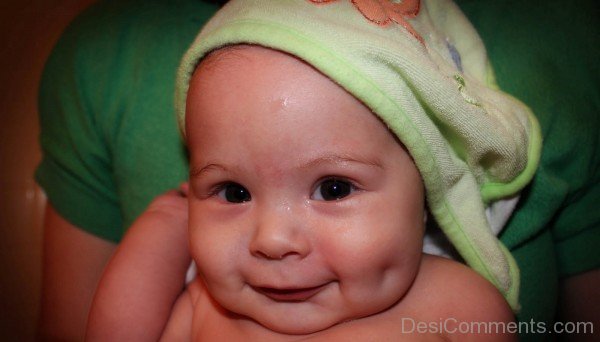 Bathing Dimpled Baby