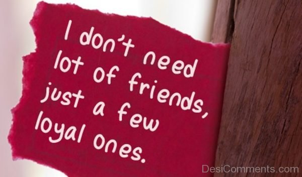 i don't need lot of friends just a few loyal ones-DC15